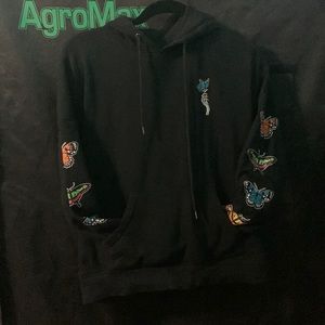 Empyre black butterfly hoodie with kangaroo pocket